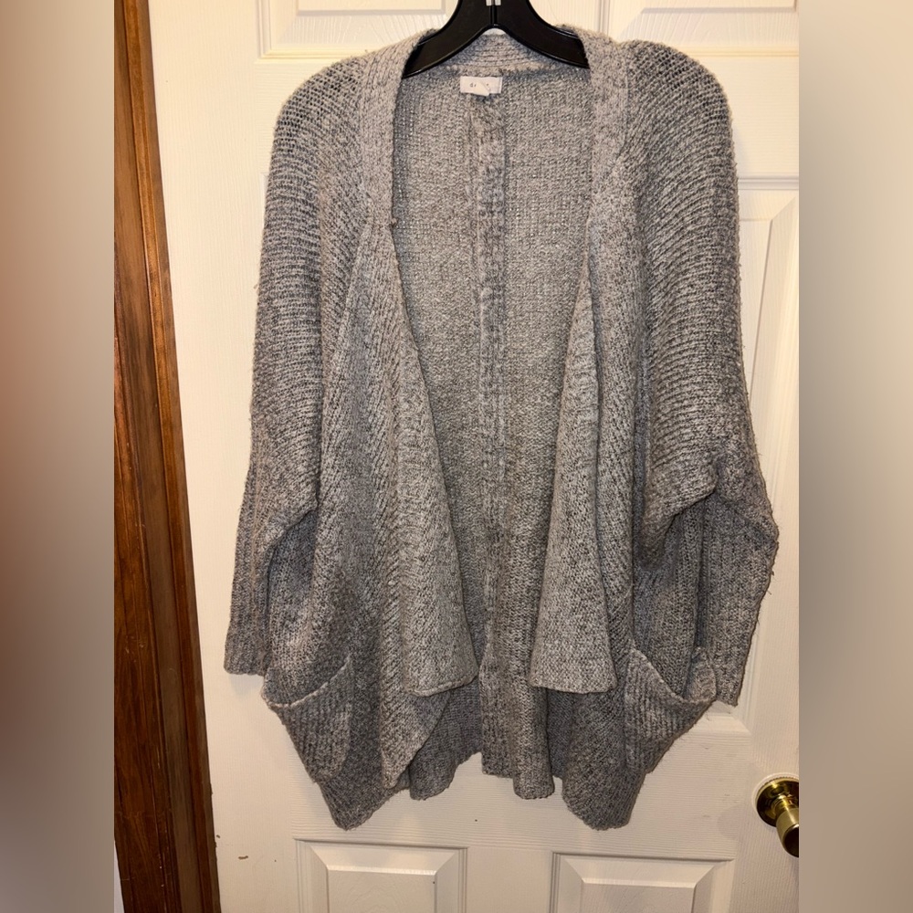 Debut Open Cardigan Grey S/M Pockets Flowy Comfy Sweater Stylish